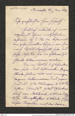 Nachlass Franz Steindachner, Brief von A. K. Rombiz an Franz Steindachner (26.05.1892), Inv.Nr. 422.01, Seite 1